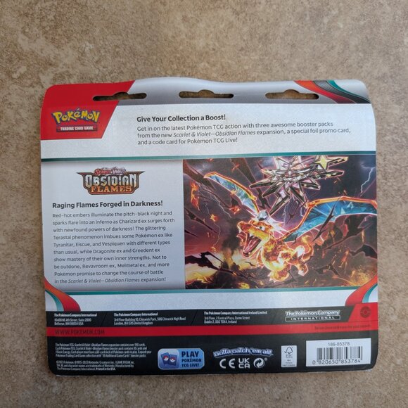 Pokemon TCG Scarlet & Violet Obsidian Flames 3 Booster Pack Houndstone Foil - Picture 2 of 4